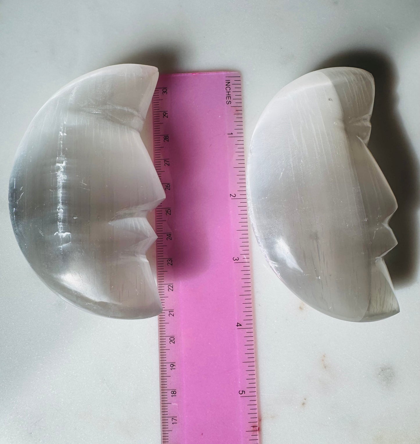 Selenite Moon Face