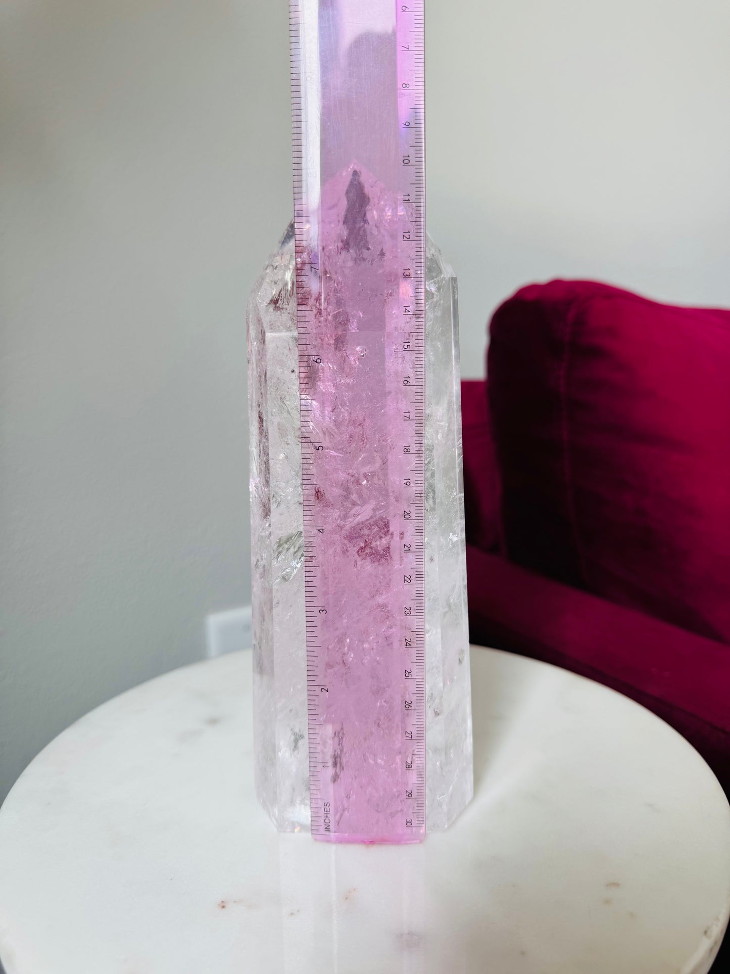 Brazilian Clear Quartz Tower with Rainbows