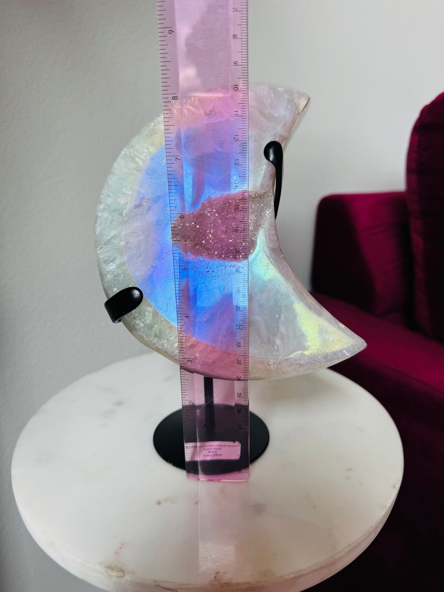Aura Quartz Geode Moon