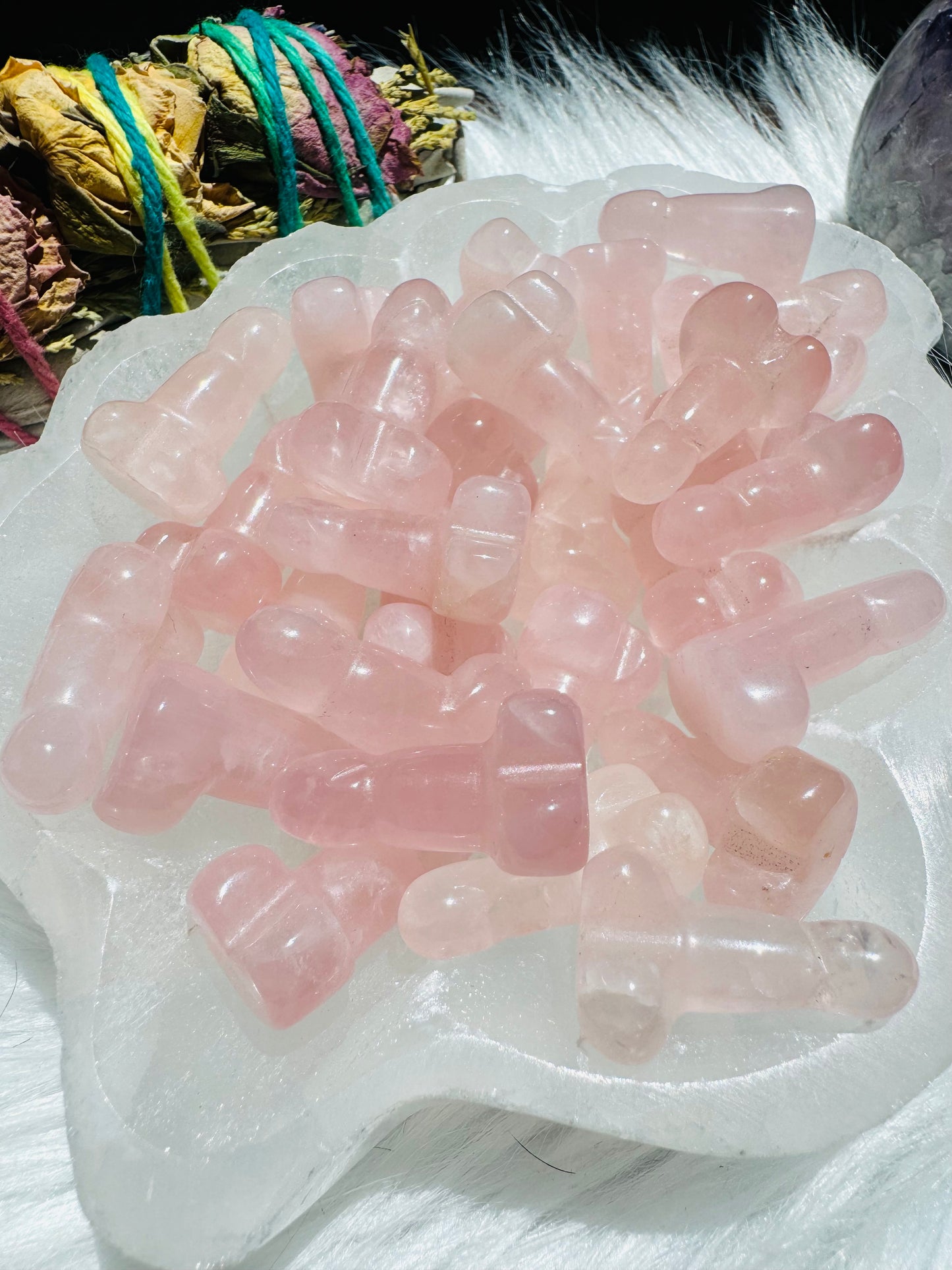 Rose Quartz Itty- Bitty Phallic Carving