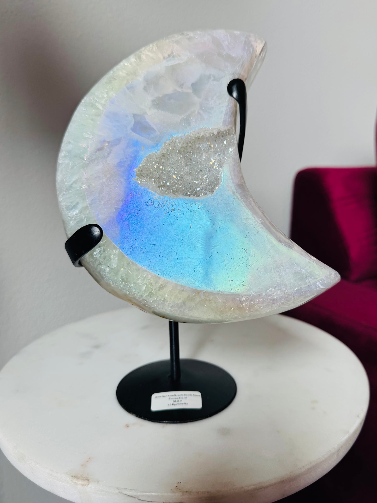 Aura Quartz Geode Moon
