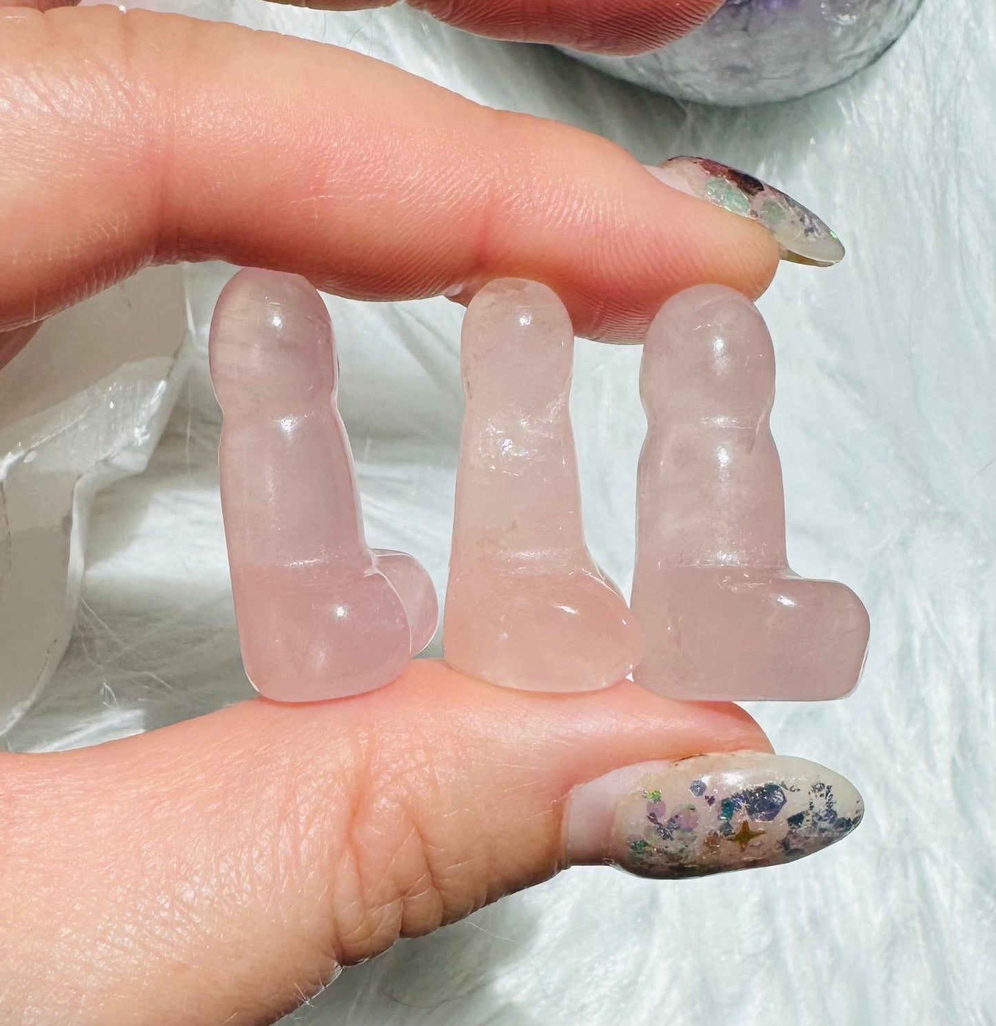 Rose Quartz Itty- Bitty Phallic Carving