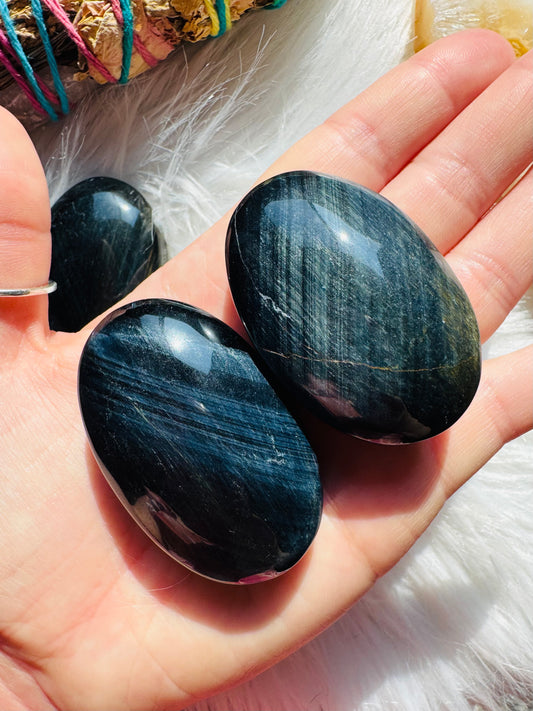Blue Tiger’s Eye Palm Stone (Small)