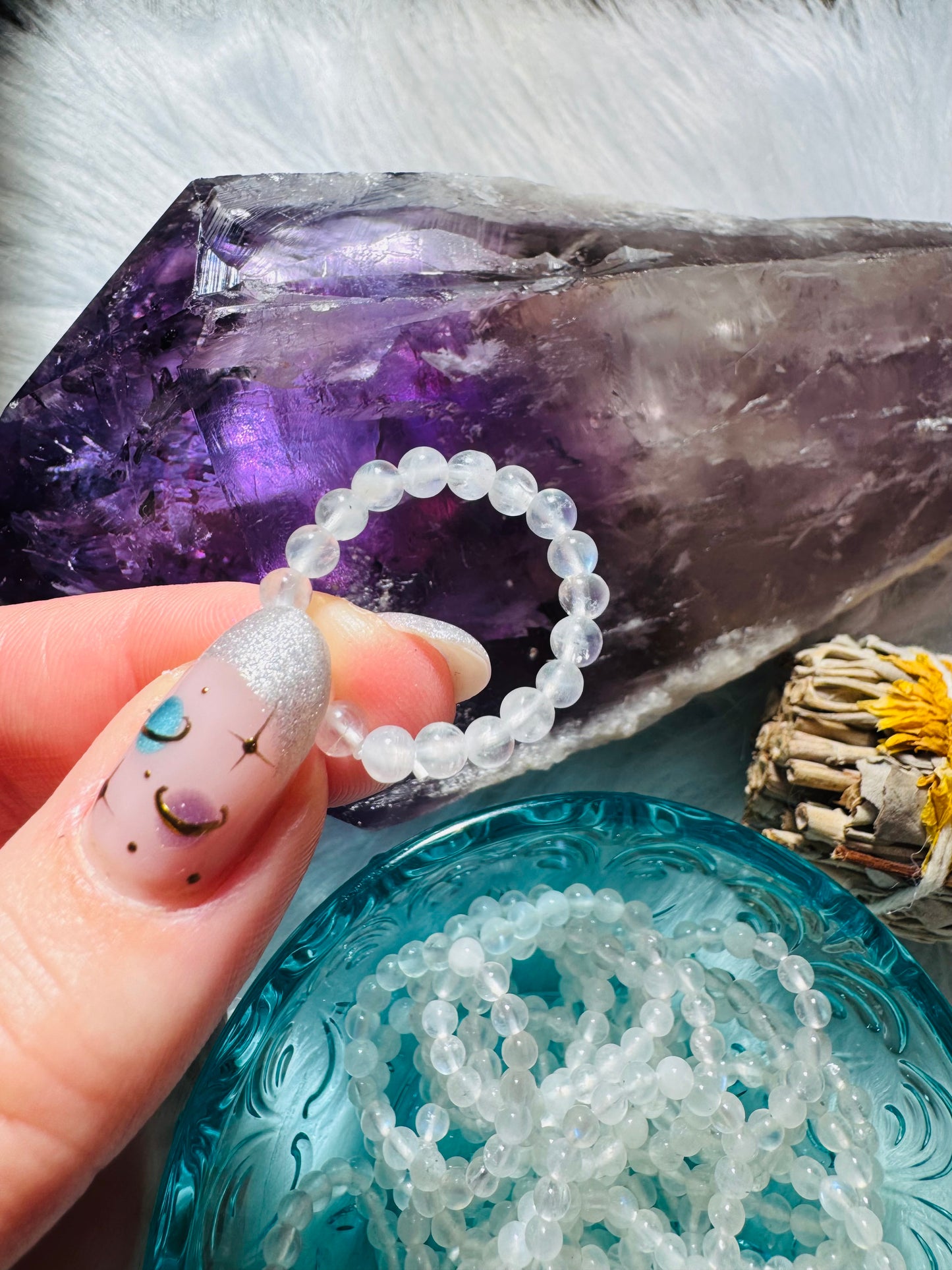 Beaded Moonstone Ring