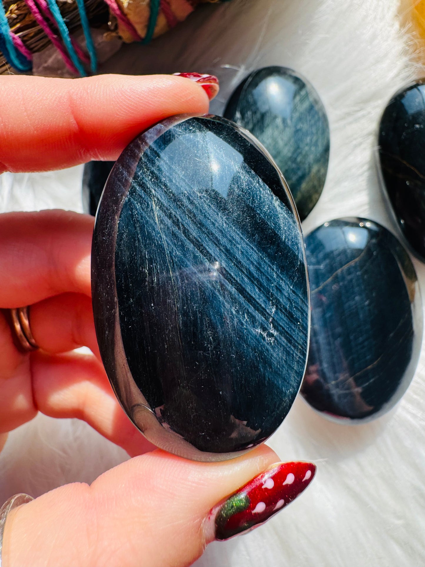 Blue Tiger’s Eye Palm Stone (Small)