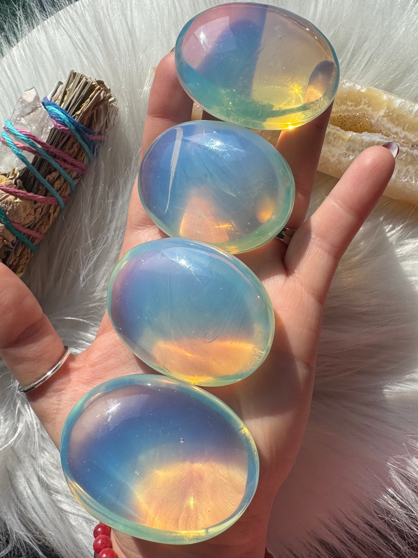 Opalite Palm Stone