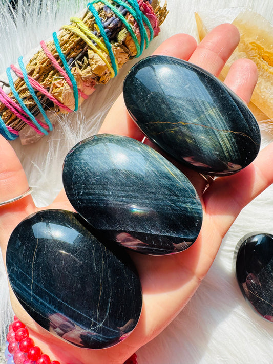 Blue Tiger’s Eye Palm Stone (Large)
