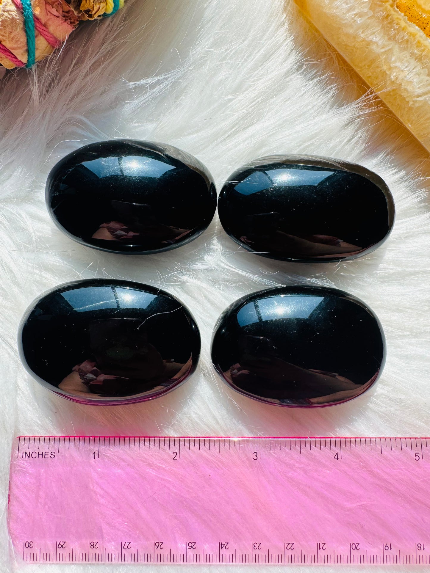 Black Obsidian Palm Stone